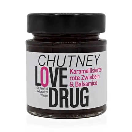 Love Drug – handgemachtes Zwiebel Chutney mit Balsamico