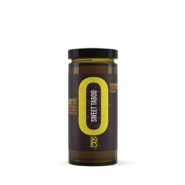 Sweet Taboo handgemachte süße Chilisauce mit frischer Ananas und Curry